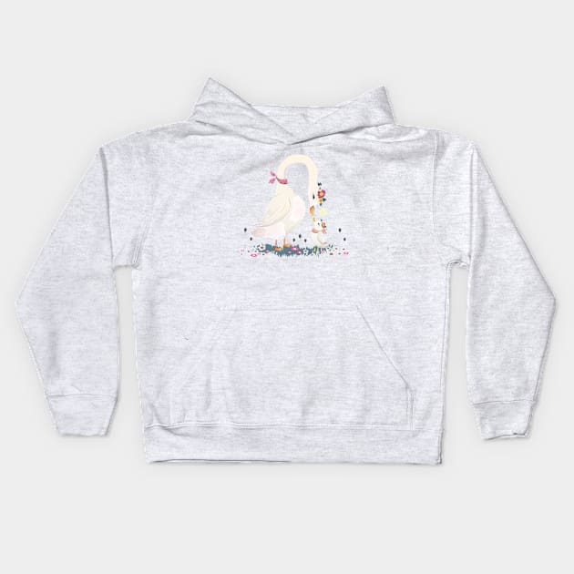 Mommy goose love his child Kids Hoodie by Mako Design 